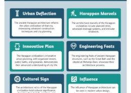 The existence of a modern and urban civilization is reflected in the ancient Harappan architecture. Discuss with examples.