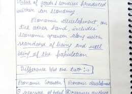 Define and distinguish between economic growth and economic development. How is the qualitative concept of economie development expressed with the help of Human Development Index?